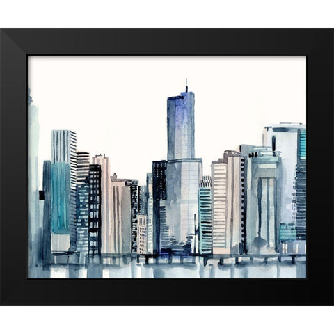 Watercolor Skyline I Black Modern Wood Framed Art Print by Barnes, Victoria