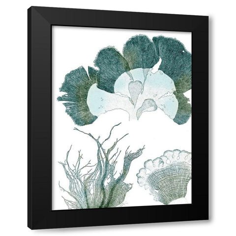 Seaside Seaweed II Black Modern Wood Framed Art Print by Vision Studio