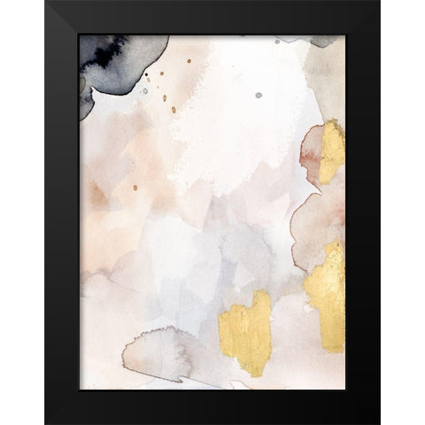 Indigo Blush and Gold I Black Modern Wood Framed Art Print by Barnes, Victoria