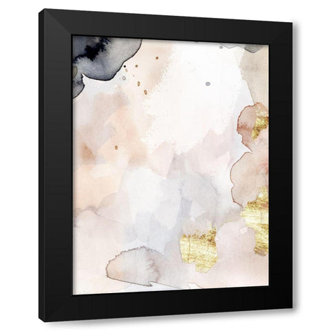 Indigo Blush and Gold I Black Modern Wood Framed Art Print by Barnes, Victoria