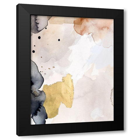 Indigo Blush and Gold III Black Modern Wood Framed Art Print with Double Matting by Barnes, Victoria