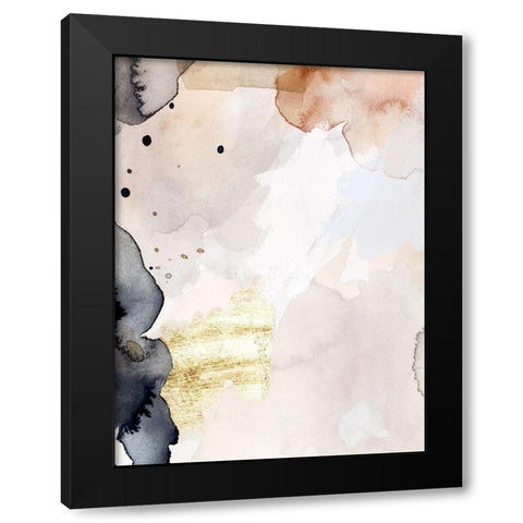 Indigo Blush and Gold III Black Modern Wood Framed Art Print with Double Matting by Barnes, Victoria