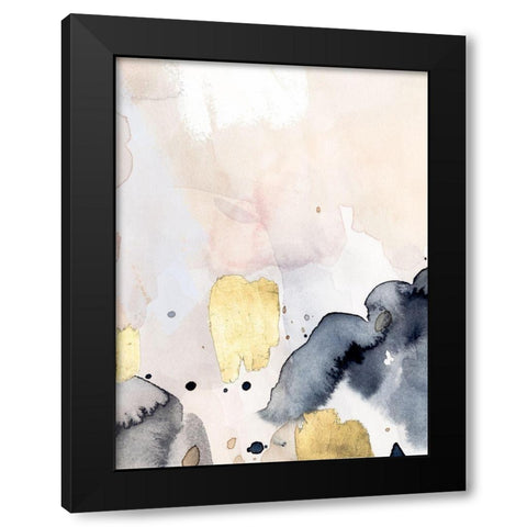 Indigo Blush and Gold IV Black Modern Wood Framed Art Print with Double Matting by Barnes, Victoria