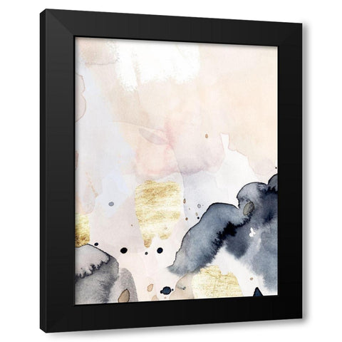 Indigo Blush and Gold IV Black Modern Wood Framed Art Print with Double Matting by Barnes, Victoria