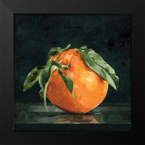 Dark Orange Still Life II Black Modern Wood Framed Art Print by Caroline, Emma
