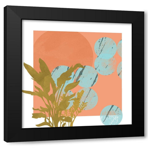 Halftone Dots I Black Modern Wood Framed Art Print by Green, Jacob