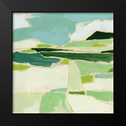 Greenscape II Black Modern Wood Framed Art Print by Vess, June Erica