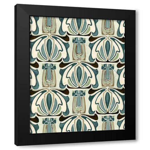 Deco Parlor Pattern I Black Modern Wood Framed Art Print by Vess, June Erica