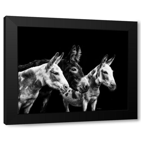 Donkey Portrait II Black Modern Wood Framed Art Print by PHBurchett