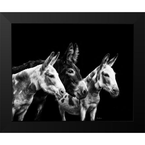 Donkey Portrait II Black Modern Wood Framed Art Print by PHBurchett