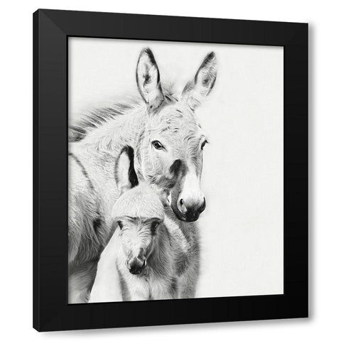Donkey Portrait V Black Modern Wood Framed Art Print by PHBurchett