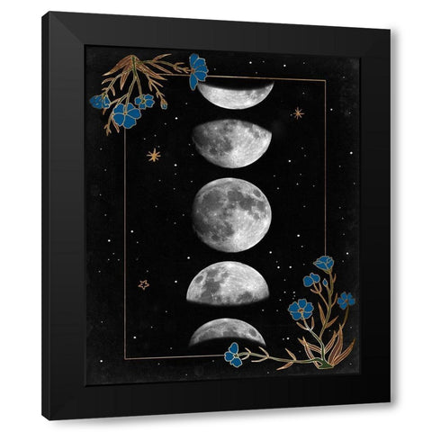 Night Moon I Black Modern Wood Framed Art Print with Double Matting by Wang, Melissa