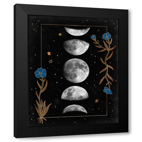 Night Moon II Black Modern Wood Framed Art Print with Double Matting by Wang, Melissa