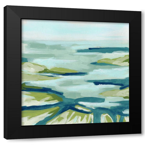 Blue Delta I Black Modern Wood Framed Art Print by Vess, June Erica