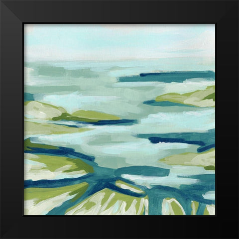Blue Delta I Black Modern Wood Framed Art Print by Vess, June Erica