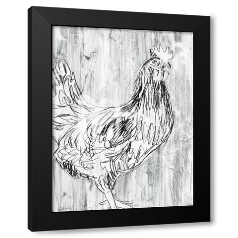 Barnwood Flock I Black Modern Wood Framed Art Print with Double Matting by Vess, June Erica