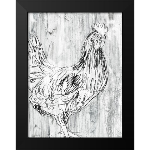 Barnwood Flock I Black Modern Wood Framed Art Print by Vess, June Erica