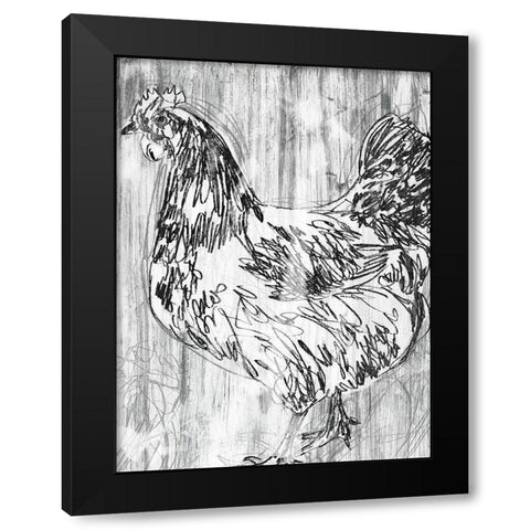 Barnwood Flock IV Black Modern Wood Framed Art Print by Vess, June Erica