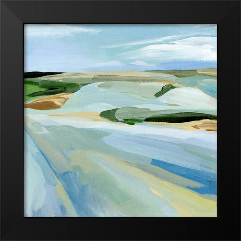 Sky Blue Fields II Black Modern Wood Framed Art Print by Warren, Annie