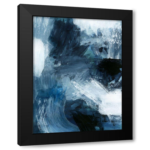 Composition in Blue III Black Modern Wood Framed Art Print with Double Matting by Barnes, Victoria