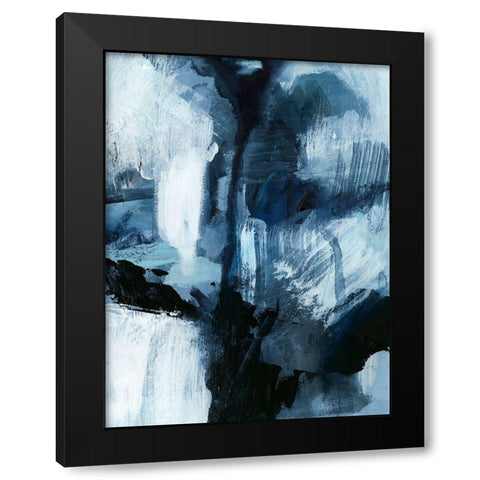 Composition in Blue IV Black Modern Wood Framed Art Print with Double Matting by Barnes, Victoria