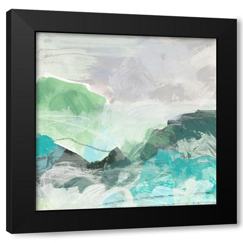 Ocean Hillside I Black Modern Wood Framed Art Print by Vess, June Erica