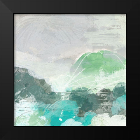 Ocean Hillside II Black Modern Wood Framed Art Print by Vess, June Erica