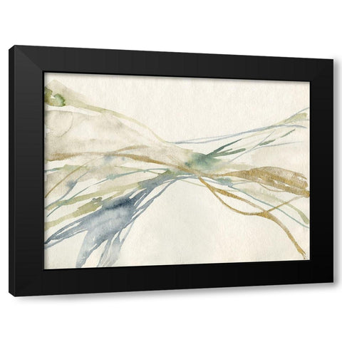 Watercolor Waves I Black Modern Wood Framed Art Print with Double Matting by Goldberger, Jennifer