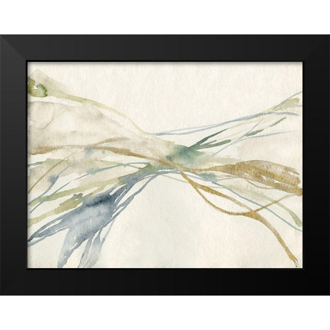 Watercolor Waves I Black Modern Wood Framed Art Print by Goldberger, Jennifer