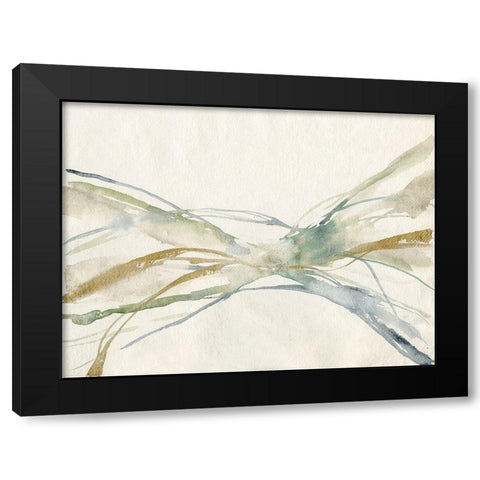 Watercolor Waves II Black Modern Wood Framed Art Print with Double Matting by Goldberger, Jennifer