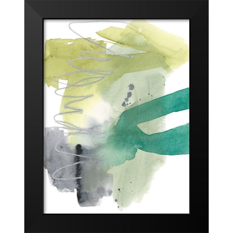 Graffiti Green I Black Modern Wood Framed Art Print by Goldberger, Jennifer