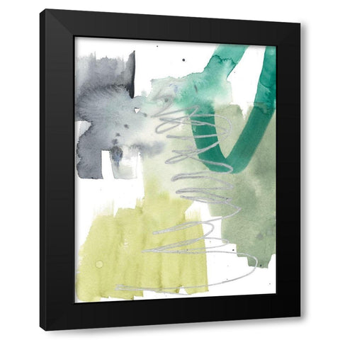 Graffiti Green IV Black Modern Wood Framed Art Print with Double Matting by Goldberger, Jennifer