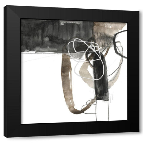 Interlocked I Black Modern Wood Framed Art Print with Double Matting by Goldberger, Jennifer