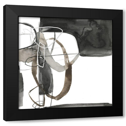 Interlocked II Black Modern Wood Framed Art Print with Double Matting by Goldberger, Jennifer