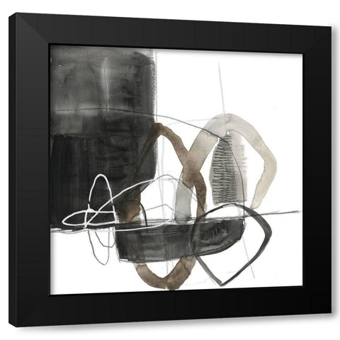 Interlocked IV Black Modern Wood Framed Art Print by Goldberger, Jennifer