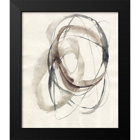 Spiral Hoops I Black Modern Wood Framed Art Print by Goldberger, Jennifer