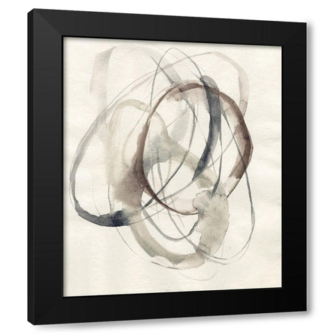 Spiral Hoops II Black Modern Wood Framed Art Print by Goldberger, Jennifer