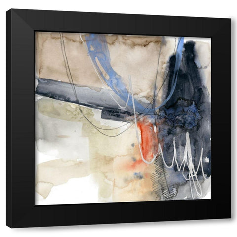 Abstract Coordinates I Black Modern Wood Framed Art Print by Goldberger, Jennifer