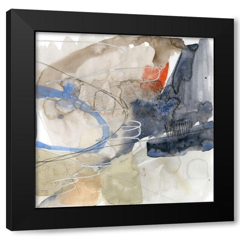 Abstract Coordinates II Black Modern Wood Framed Art Print with Double Matting by Goldberger, Jennifer