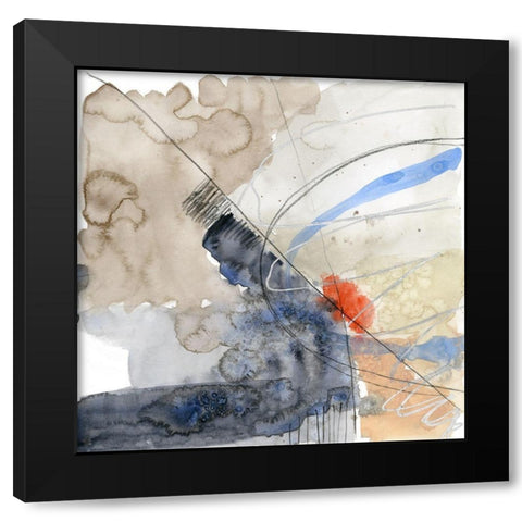 Abstract Coordinates III Black Modern Wood Framed Art Print with Double Matting by Goldberger, Jennifer