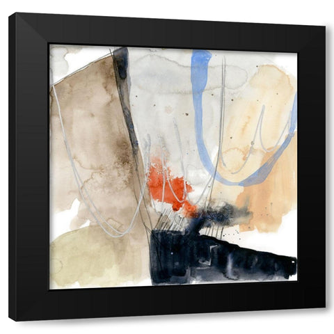 Abstract Coordinates V Black Modern Wood Framed Art Print with Double Matting by Goldberger, Jennifer