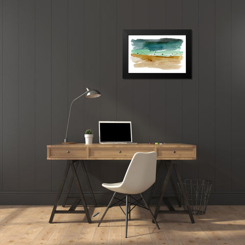 Shoreline Strokes II Black Modern Wood Framed Art Print by Warren, Annie