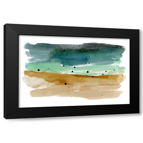 Shoreline Strokes II Black Modern Wood Framed Art Print by Warren, Annie