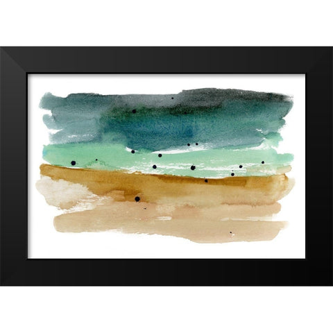 Shoreline Strokes II Black Modern Wood Framed Art Print by Warren, Annie