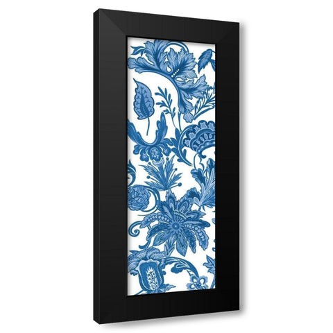 Indigo Chintz V Black Modern Wood Framed Art Print with Double Matting by Wang, Melissa