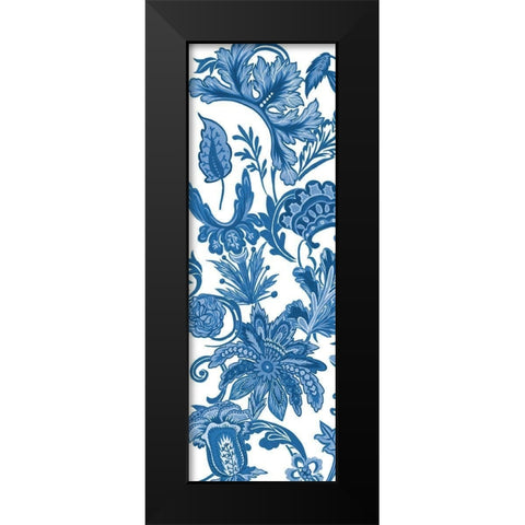 Indigo Chintz V Black Modern Wood Framed Art Print by Wang, Melissa