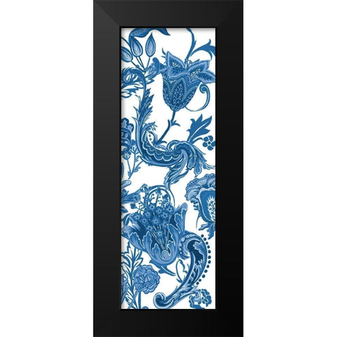 Indigo Chintz VI Black Modern Wood Framed Art Print by Wang, Melissa