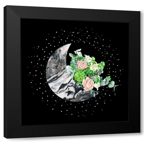 Luna I Black Modern Wood Framed Art Print with Double Matting by Wang, Melissa