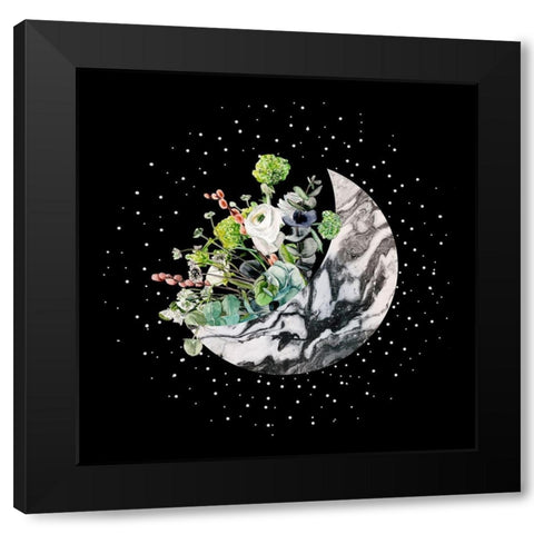 Luna II Black Modern Wood Framed Art Print with Double Matting by Wang, Melissa