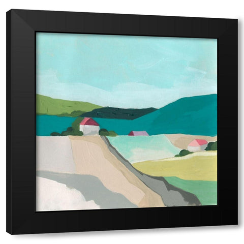 Farm Vista I Black Modern Wood Framed Art Print by Vess, June Erica
